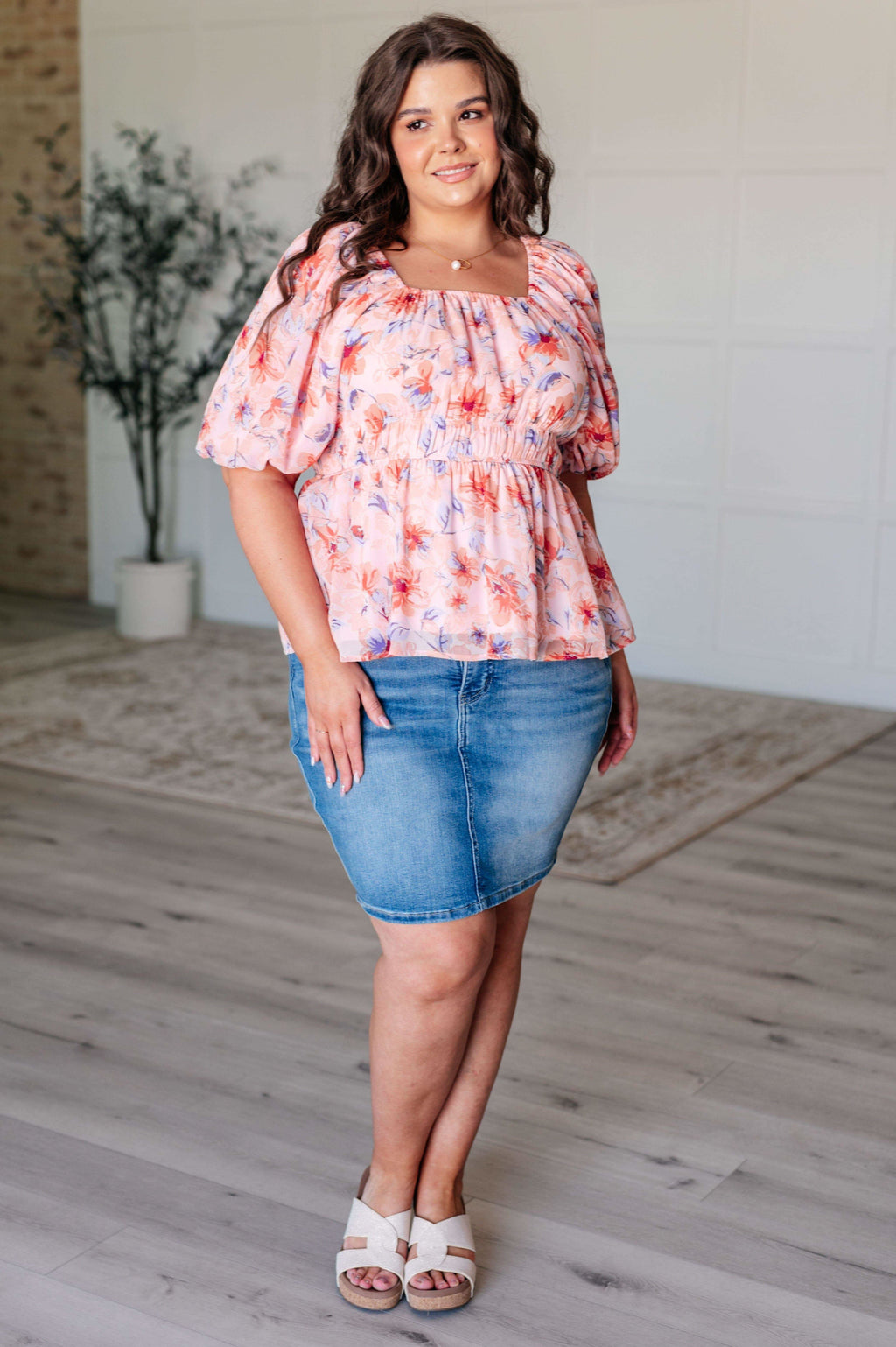 POLAGRAM A Powerful Force Square Neck Balloon Sleeve Blouse - SwagglyLife Home & Fashion