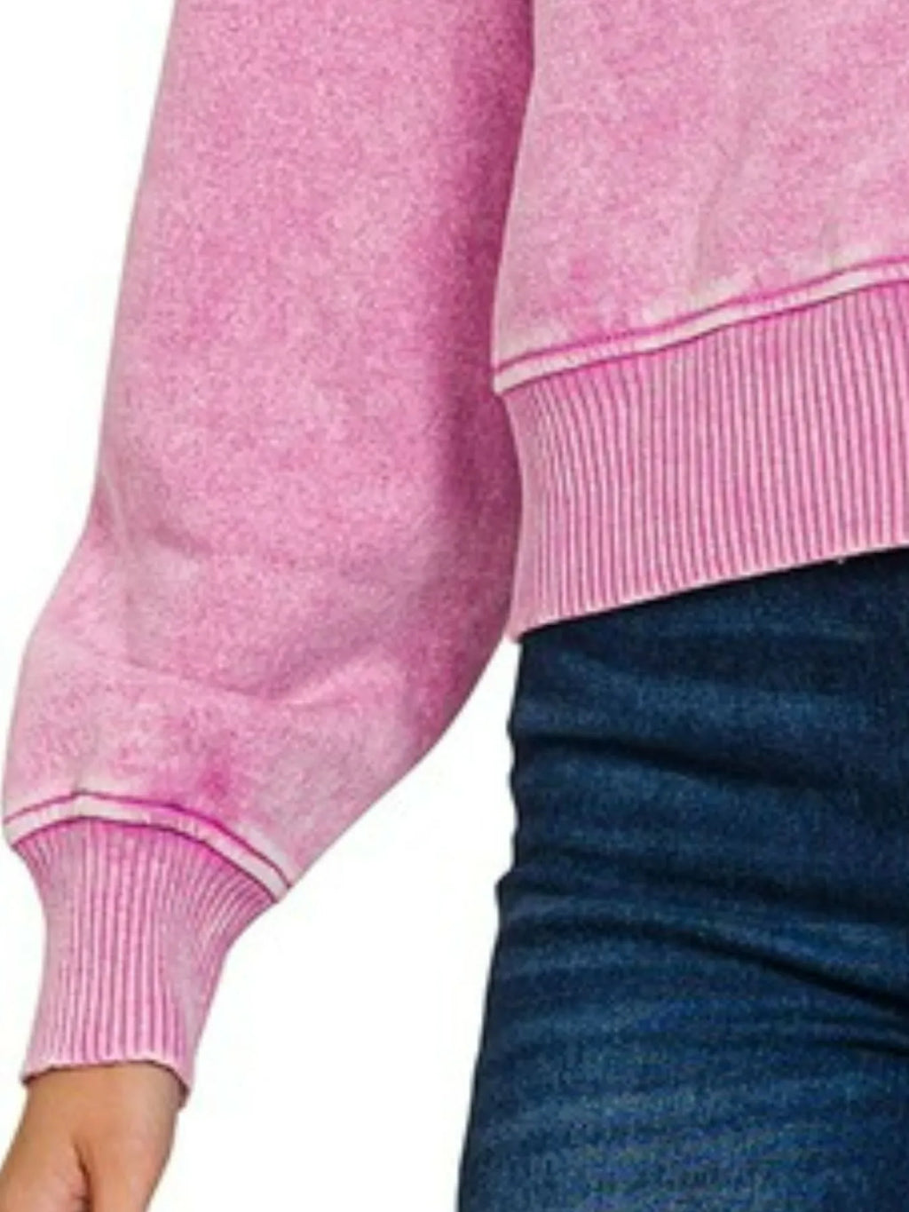 Zenana Acid Wash Fleece Drawstring Cropped Hoodie in - photo