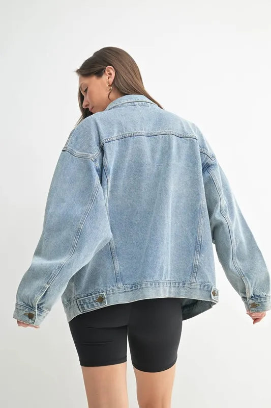 MONO B Boxy-Cut Denim Jacket in - photo
