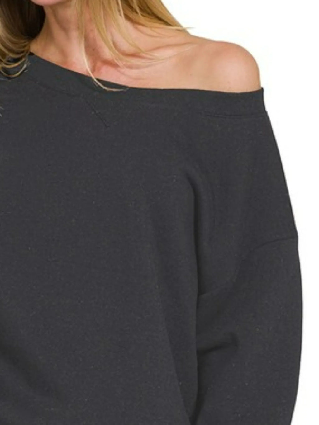 Zenana Fleece Boat Neck Sweatshirt and Shorts Set in - photo