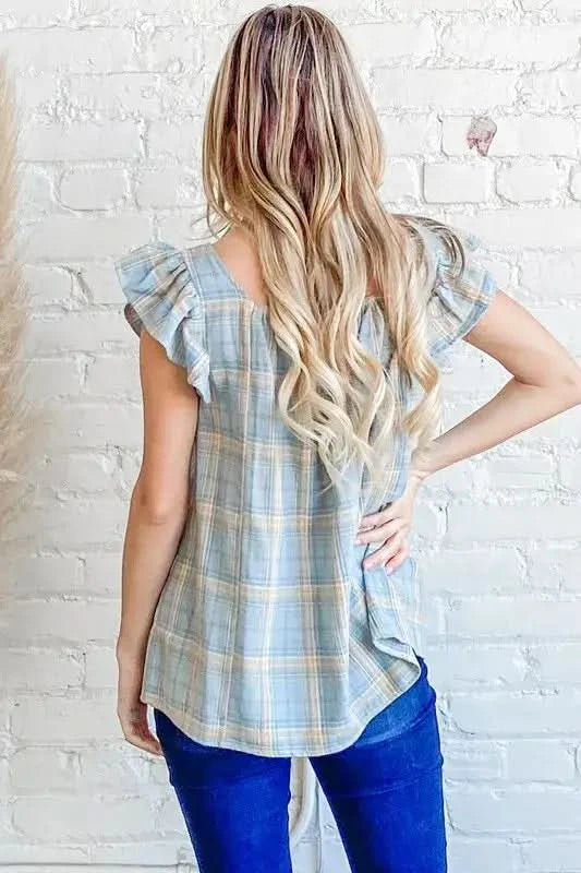 And The Why Plaid Print Smocked Detail Ruffle Baby Doll Top - SwagglyLife Home & Fashion And The Why Plaid Print Smocked Detail Ruffle Baby Doll Top - SwagglyLife Home & Fashion