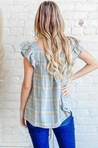 And The Why Plaid Print Smocked Detail Ruffle Baby Doll Top - SwagglyLife Home & Fashion And The Why Plaid Print Smocked Detail Ruffle Baby Doll Top - SwagglyLife Home & Fashion