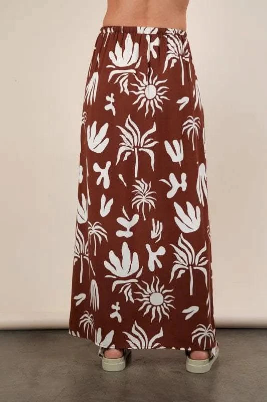 VERY J Printed Resort Midi Skirt - SwagglyLife Home & Fashion
