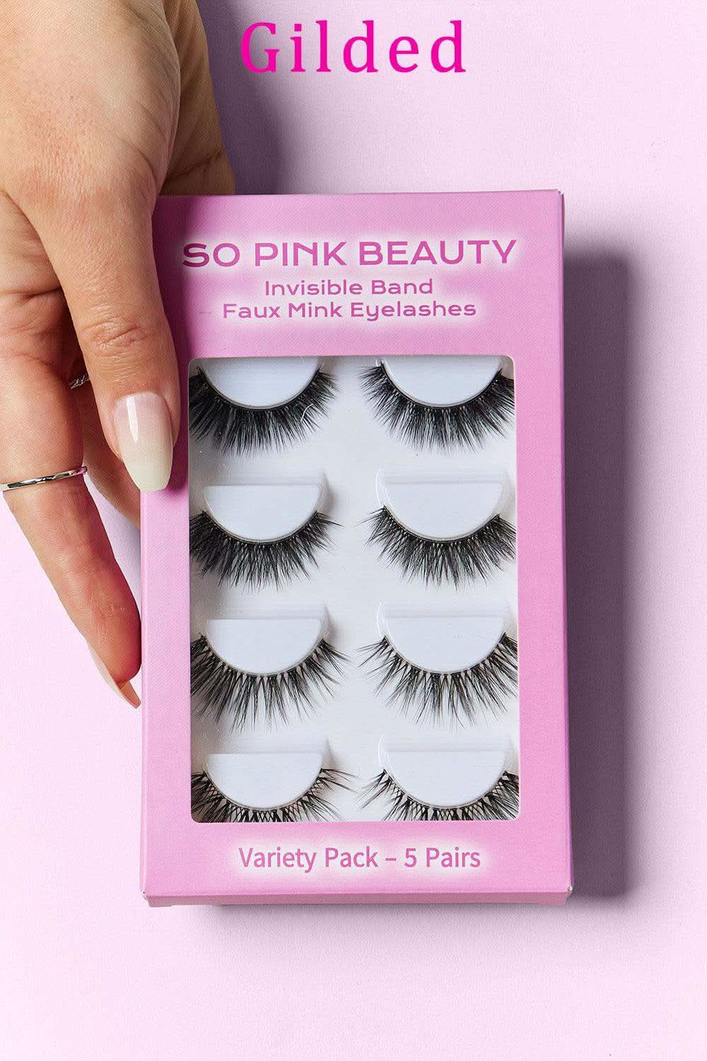 SO PINK BEAUTY Faux Mink Eyelashes Variety Pack 5 Pairs - SwagglyLife Home & Fashion