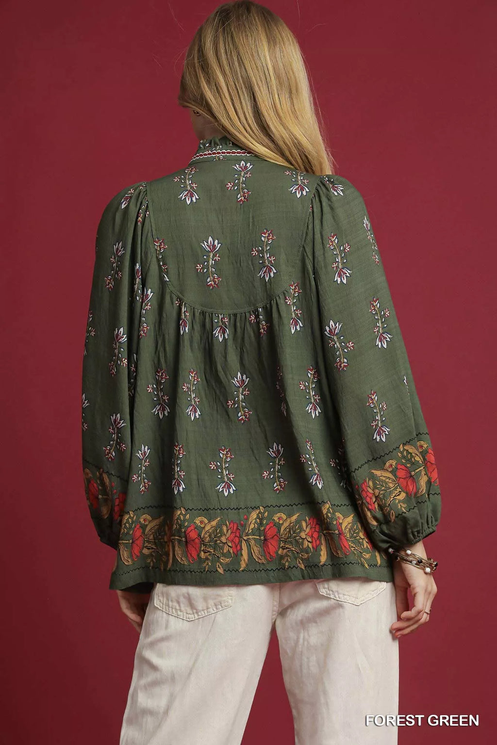 Umgee Floral Boho Peasant Blouse in - photo