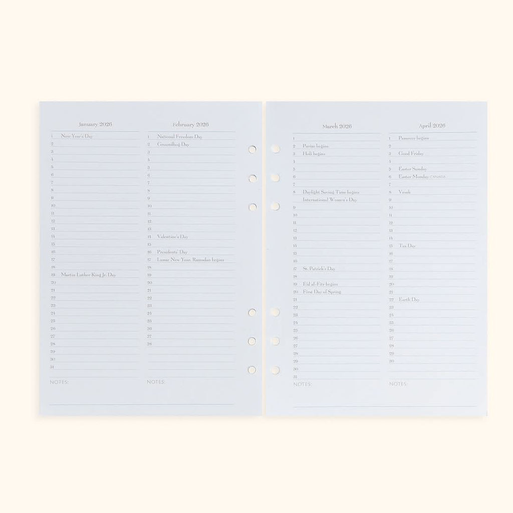 A5 Inserts for Weekly Planner Personal Portfolio 2026 in - retail photo