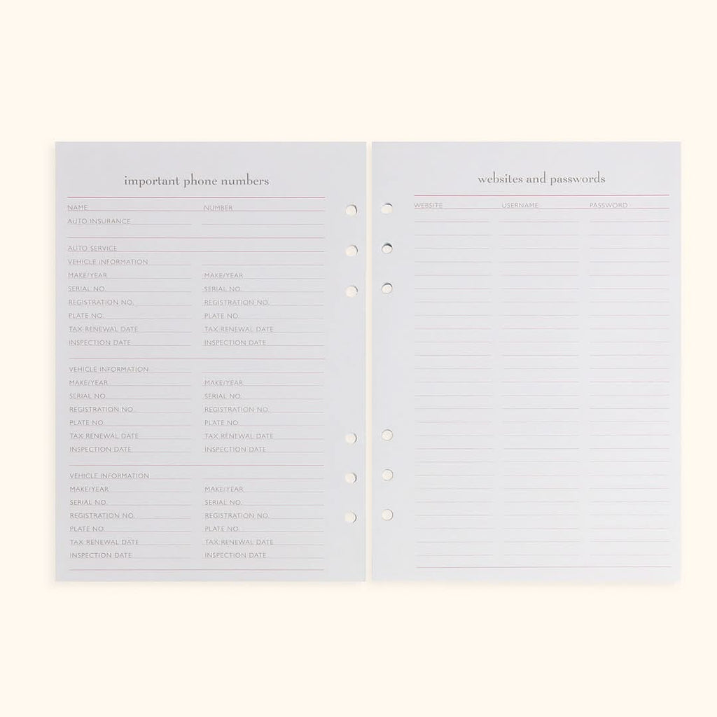 A5 Inserts for Weekly Planner Personal Portfolio 2026 in - retail photo
