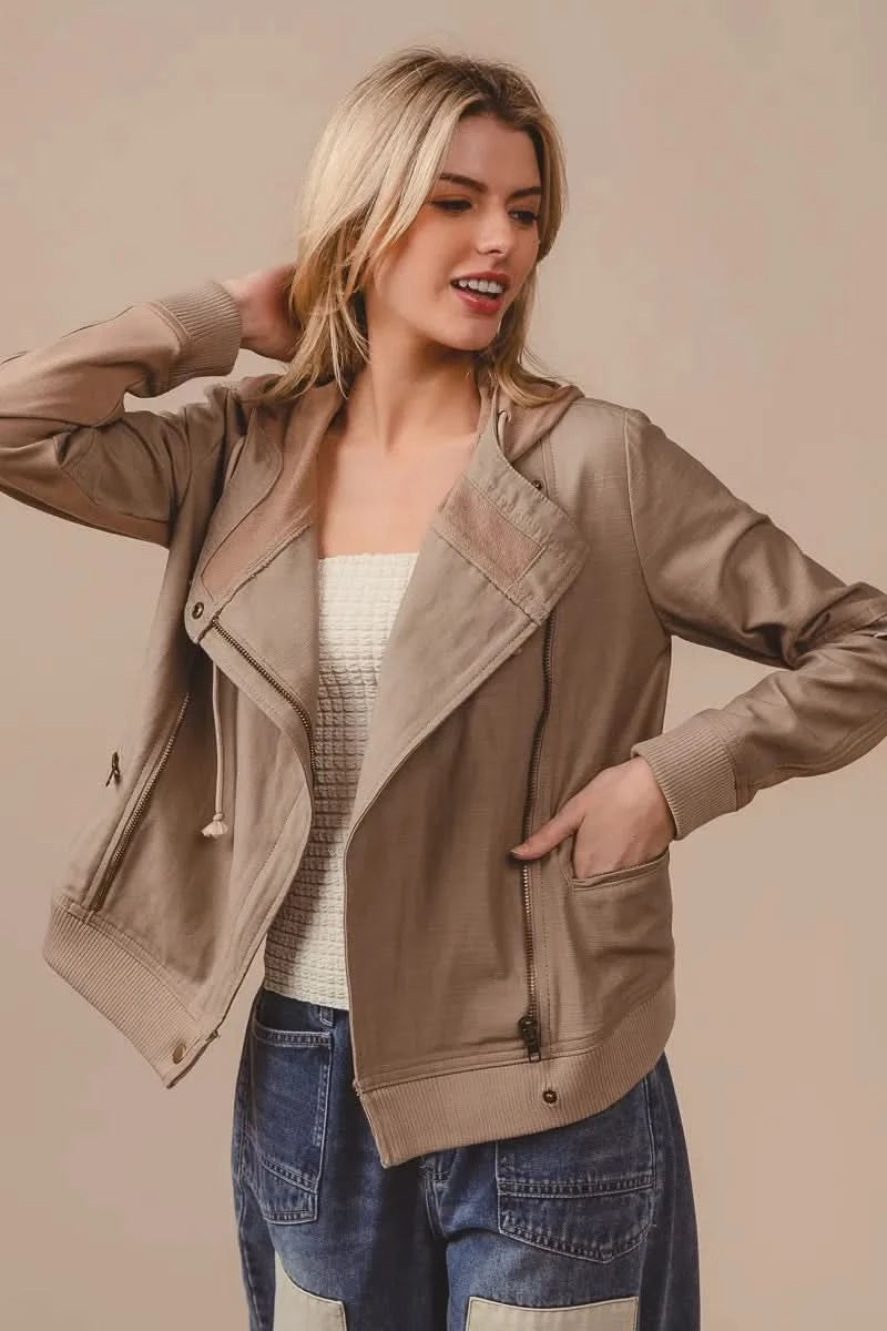 BiBi Textured Woven Rider Jacket in - photo