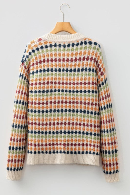 Seraxie Pattern Knit Front Sweater in - photo