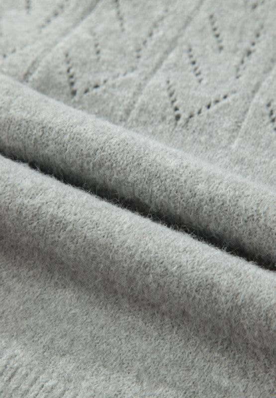 Openwork Button Down Long Sleeve Cardigan in - photo