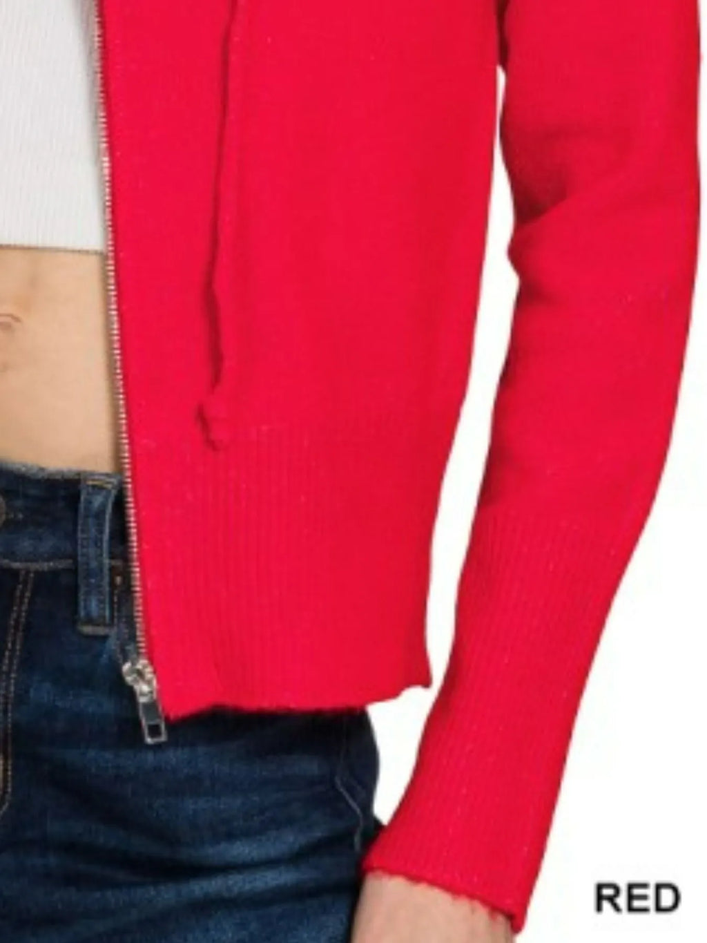 Zenana Drawstring Zip Up Hooded Cardigan in - photo