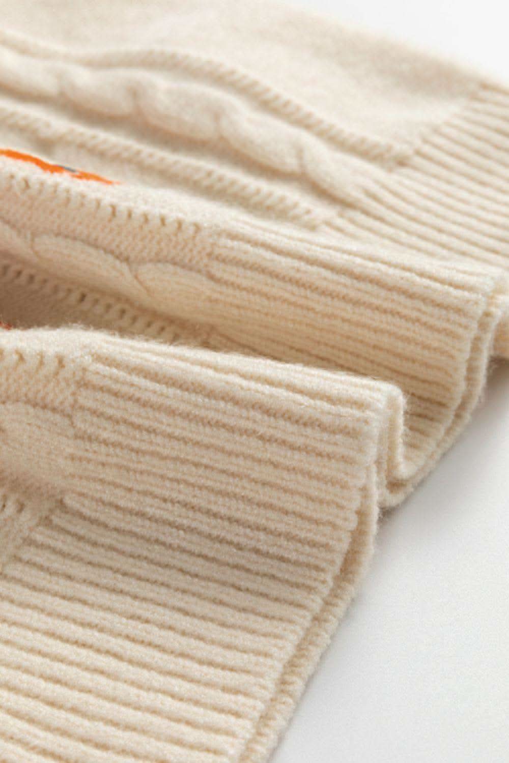 Embroidered Cable-Knit Round Neck Sweater Vest in - Sweaters photo