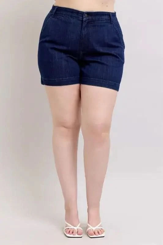 Judy Blue Plus Size High Waist Denim Shorts - SwagglyLife Home & Fashion