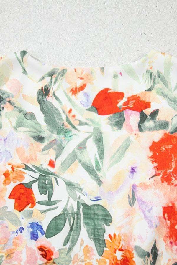 Floral Double Ruffle Sleeve V Neck Mini Dress - SwagglyLife Home & Fashion