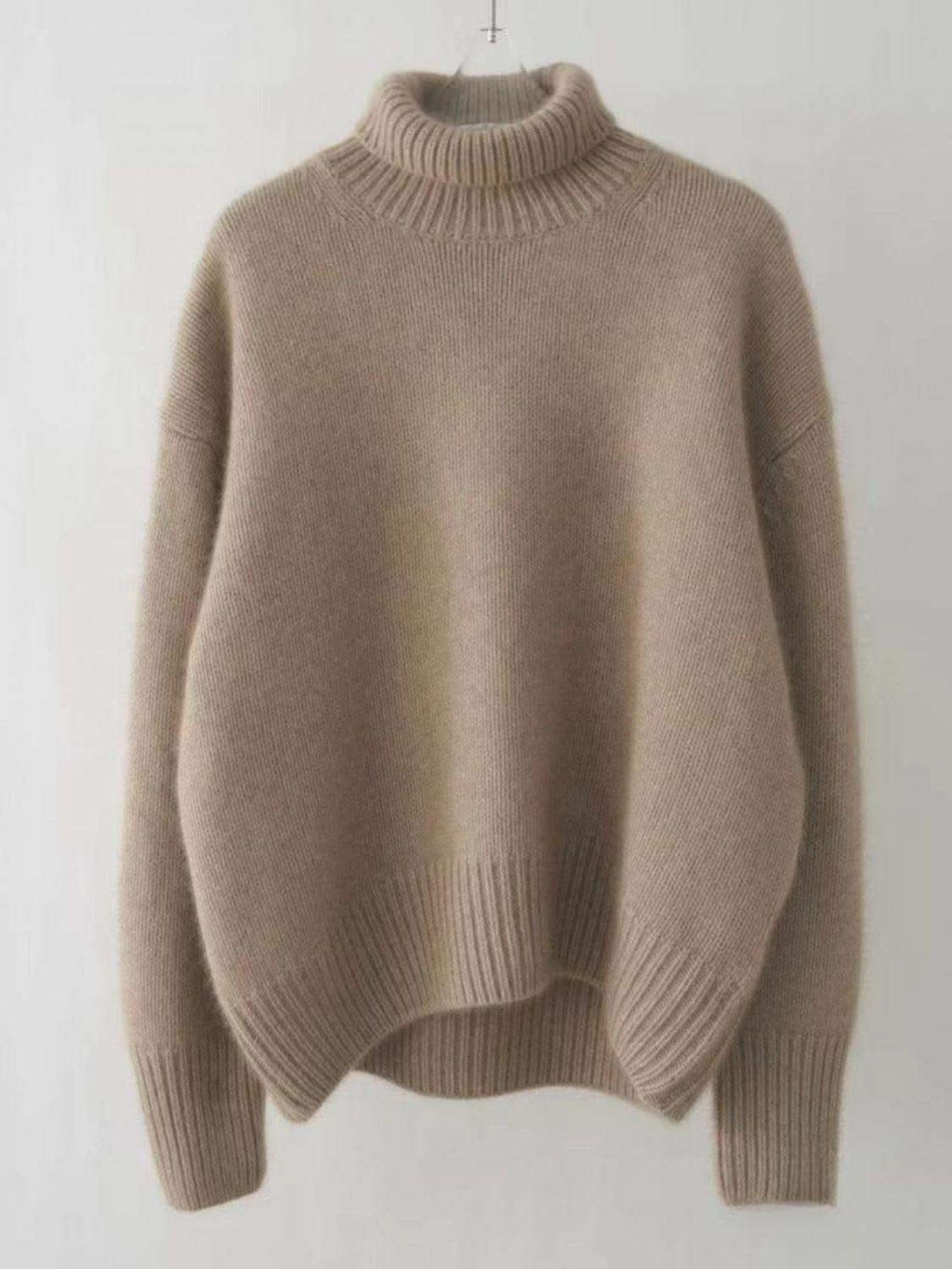 Turtleneck Dropped Shoulder Long Sleeve Sweater in - Sweaters photo
