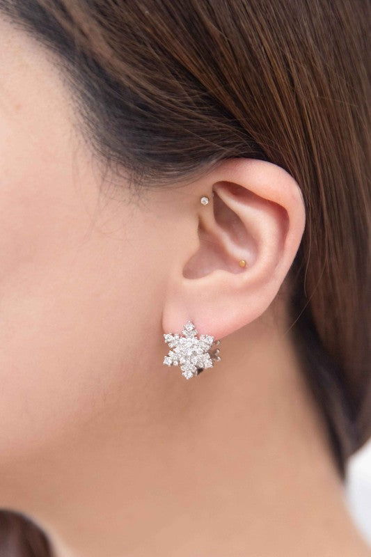 Snowflake Hoop Earrings in - photo