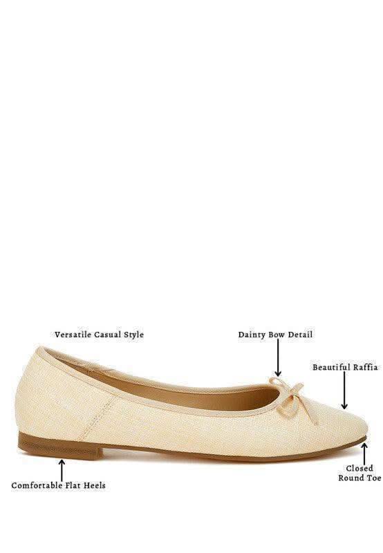 Rag & Co Paper Rings Raffia Ballet Flats - SwagglyLife Home & Fashion