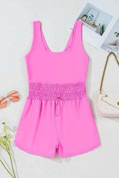 Drawstring Wide Strap Romper - SwagglyLife Home & Fashion