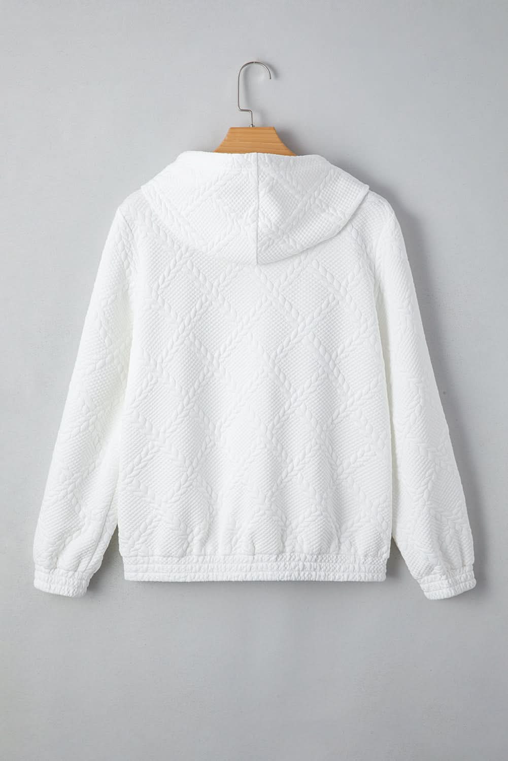 Magnolia Cable Lattice Texture Kangaroo Pocket Hoodie in - Tops/Sweatshirts & Hoodies photo