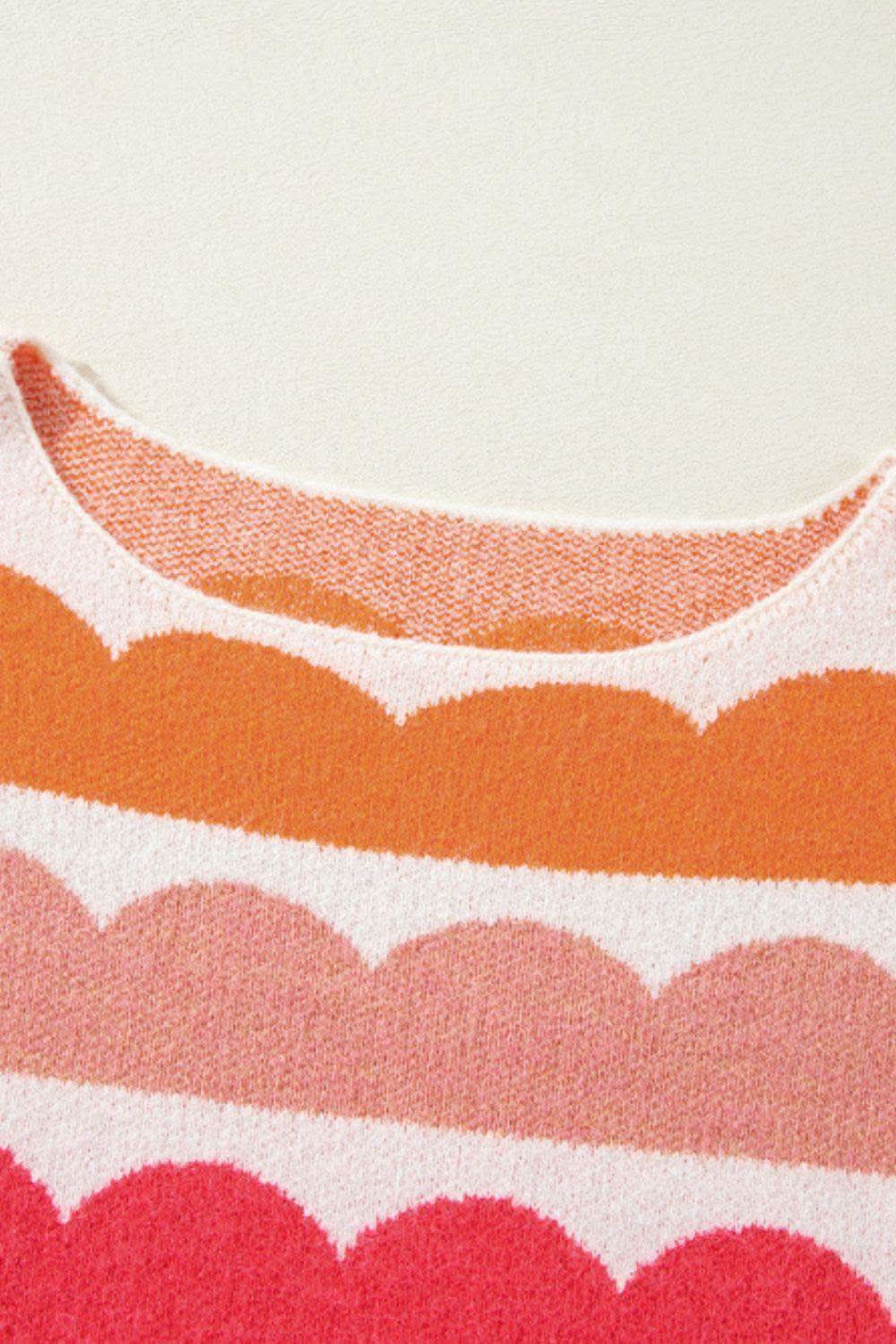 Contrast Boat Neck Long Sleeve Sweater in - Sweaters photo