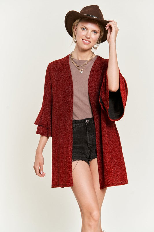 Glitter Bell Seeve Kimono Cardigan in - photo