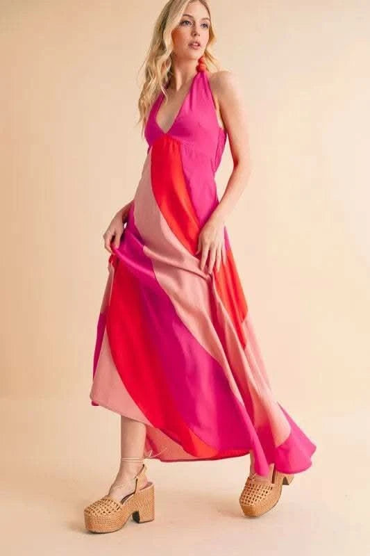 Aemi+Co Color Block Sleeveless Maxi Dress - SwagglyLife Home & Fashion Aemi+Co Color Block Sleeveless Maxi Dress - SwagglyLife Home & Fashion
