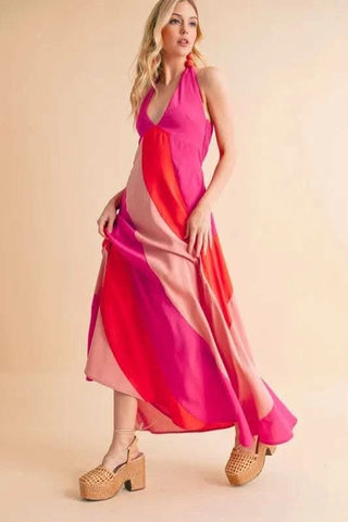 Aemi+Co Color Block Sleeveless Maxi Dress - SwagglyLife Home & Fashion Aemi+Co Color Block Sleeveless Maxi Dress - SwagglyLife Home & Fashion