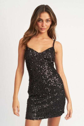 Adley Spaghetti Strap Sequin Mini Dress - SwagglyLife Home & Fashion Adley Spaghetti Strap Sequin Mini Dress - SwagglyLife Home & Fashion
