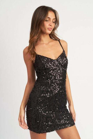 Adley Spaghetti Strap Sequin Mini Dress - SwagglyLife Home & Fashion Adley Spaghetti Strap Sequin Mini Dress - SwagglyLife Home & Fashion
