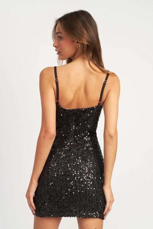 Adley Spaghetti Strap Sequin Mini Dress - SwagglyLife Home & Fashion Adley Spaghetti Strap Sequin Mini Dress - SwagglyLife Home & Fashion