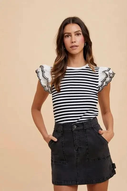 Annie Wear Cargo Denim Mini Skirt in - photo