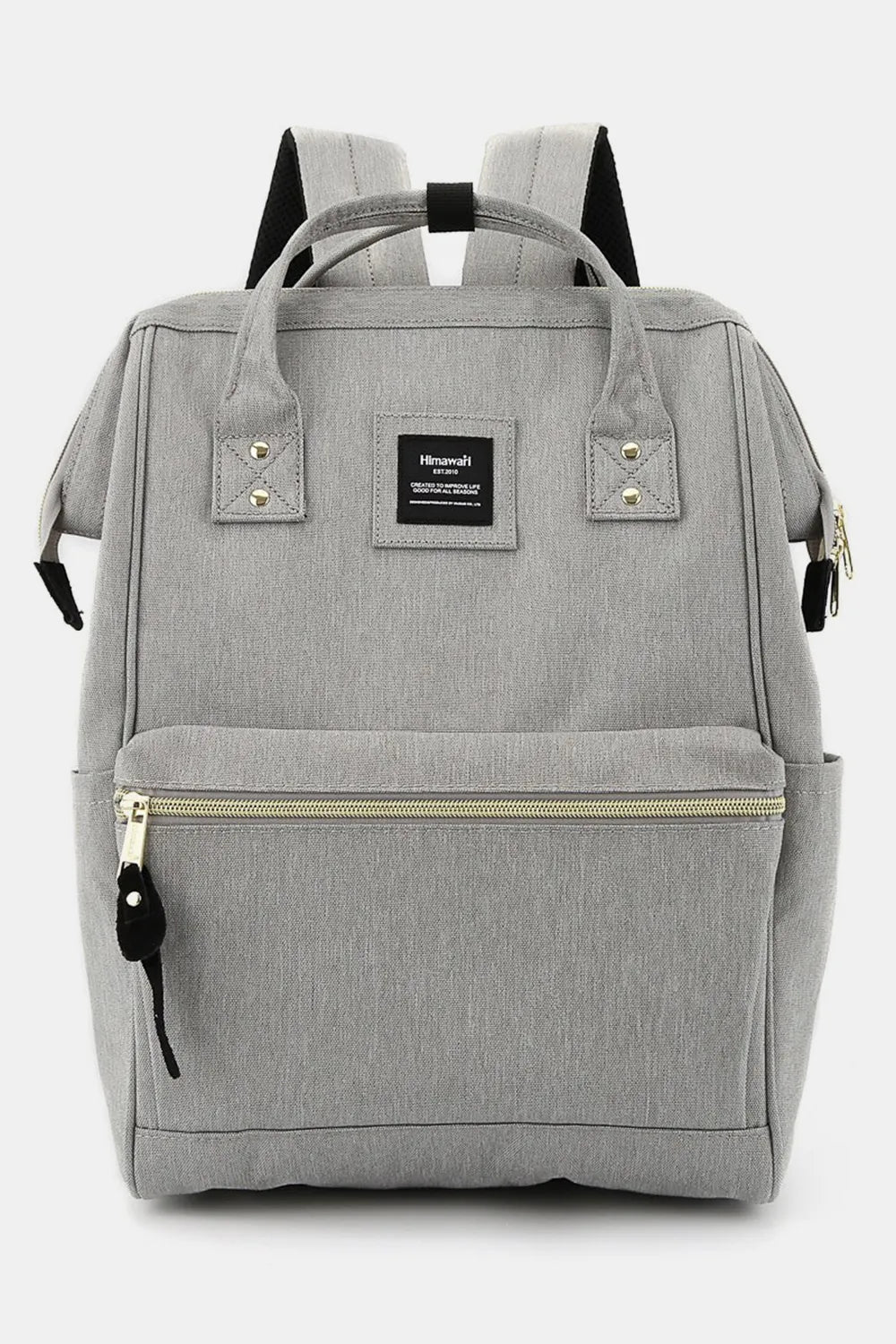 Himawari Waterproof Canvas Backpack Bag with Side Pockets in Gray One Size - photo