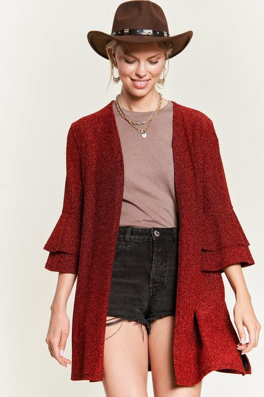 Glitter Bell Seeve Kimono Cardigan in - photo