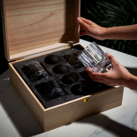 Viski 8-Piece Ice Sphere Mold and Crystal Rocks Glass Gift Set - SwagglyLife Home & Fashion Viski 8-Piece Ice Sphere Mold and Crystal Rocks Glass Gift Set - SwagglyLife Home & Fashion