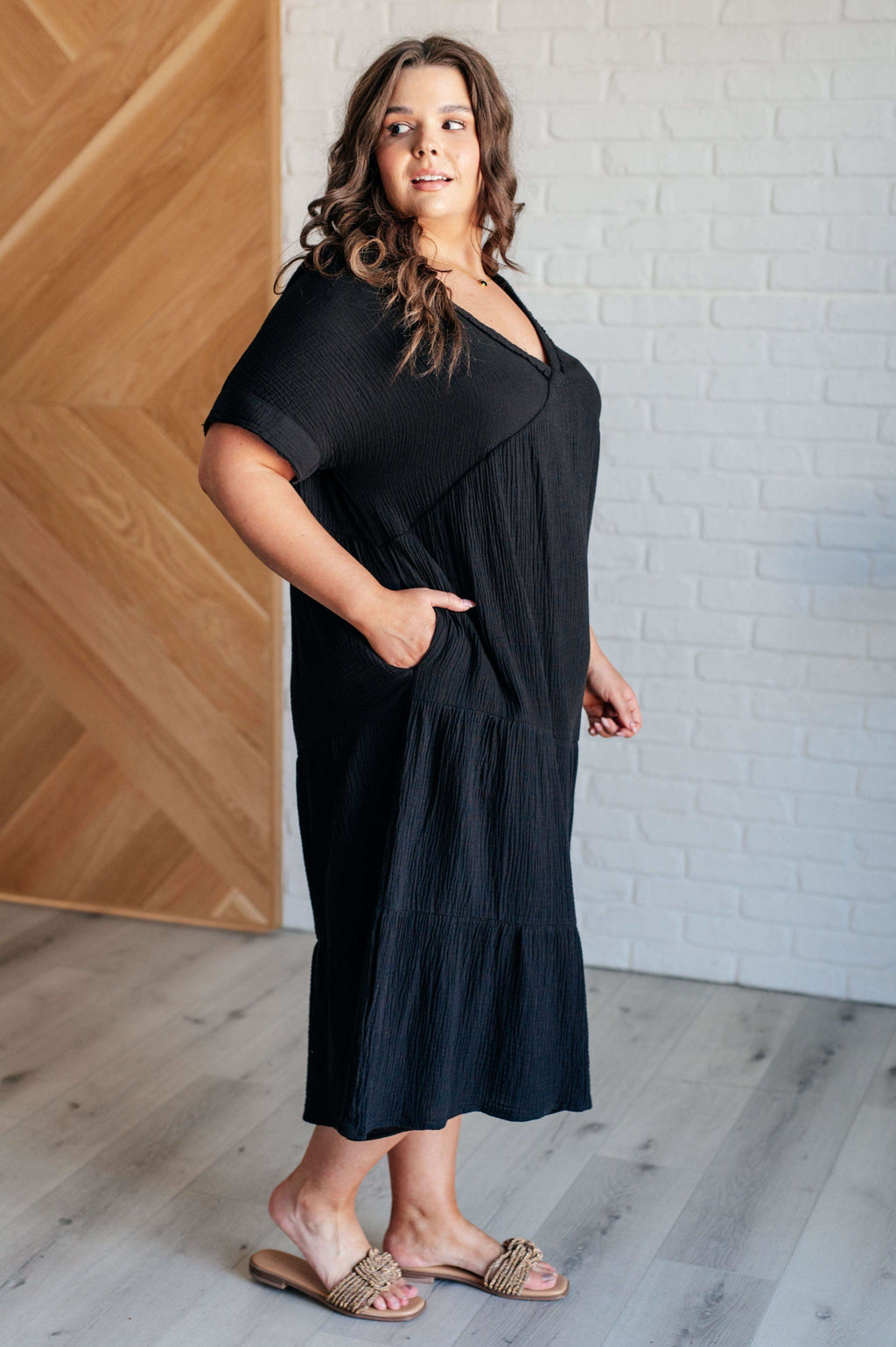 Always Learning Dolman Sleeve Dress in Black in - Dresses photo