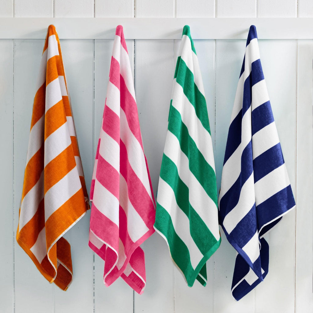 Cotton Velour Cabana Stripe Beach Towel - Novia Collection in 4 Pack- 30" x 60" Multi-color 1 - photo