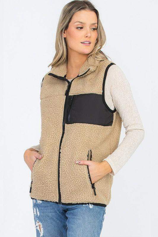 Aria Sherpa Fleece Vest Top Jacket - SwagglyLife Home & Fashion Aria Sherpa Fleece Vest Top Jacket - SwagglyLife Home & Fashion