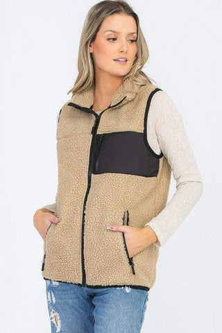 Aria Sherpa Fleece Vest Top Jacket - SwagglyLife Home & Fashion Aria Sherpa Fleece Vest Top Jacket - SwagglyLife Home & Fashion