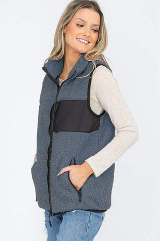 Aria Sherpa Fleece Vest Top Jacket - SwagglyLife Home & Fashion Aria Sherpa Fleece Vest Top Jacket - SwagglyLife Home & Fashion