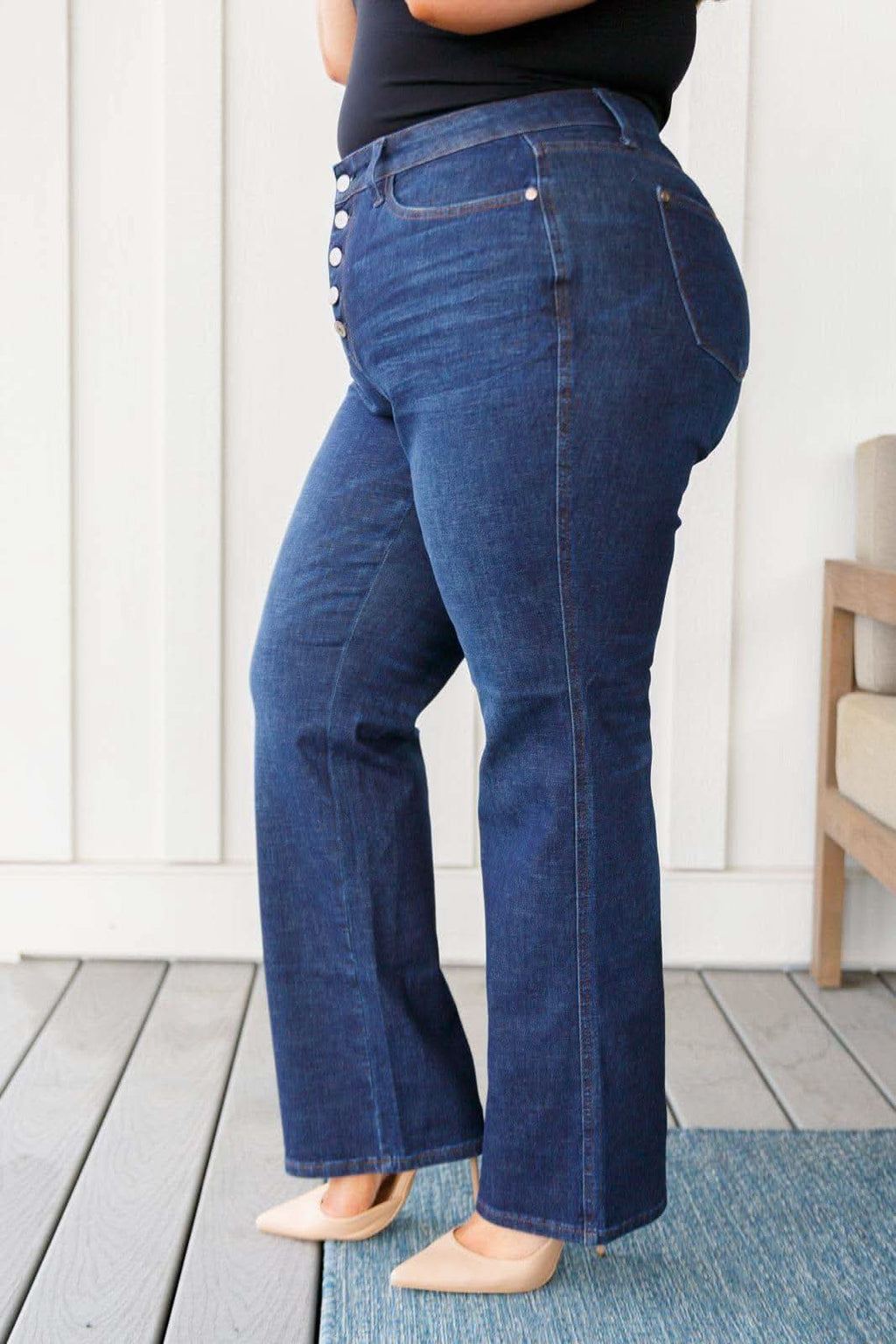 Judy Blue Arlo High Rise Button-Fly Straight Jeans - SwagglyLife Home & Fashion