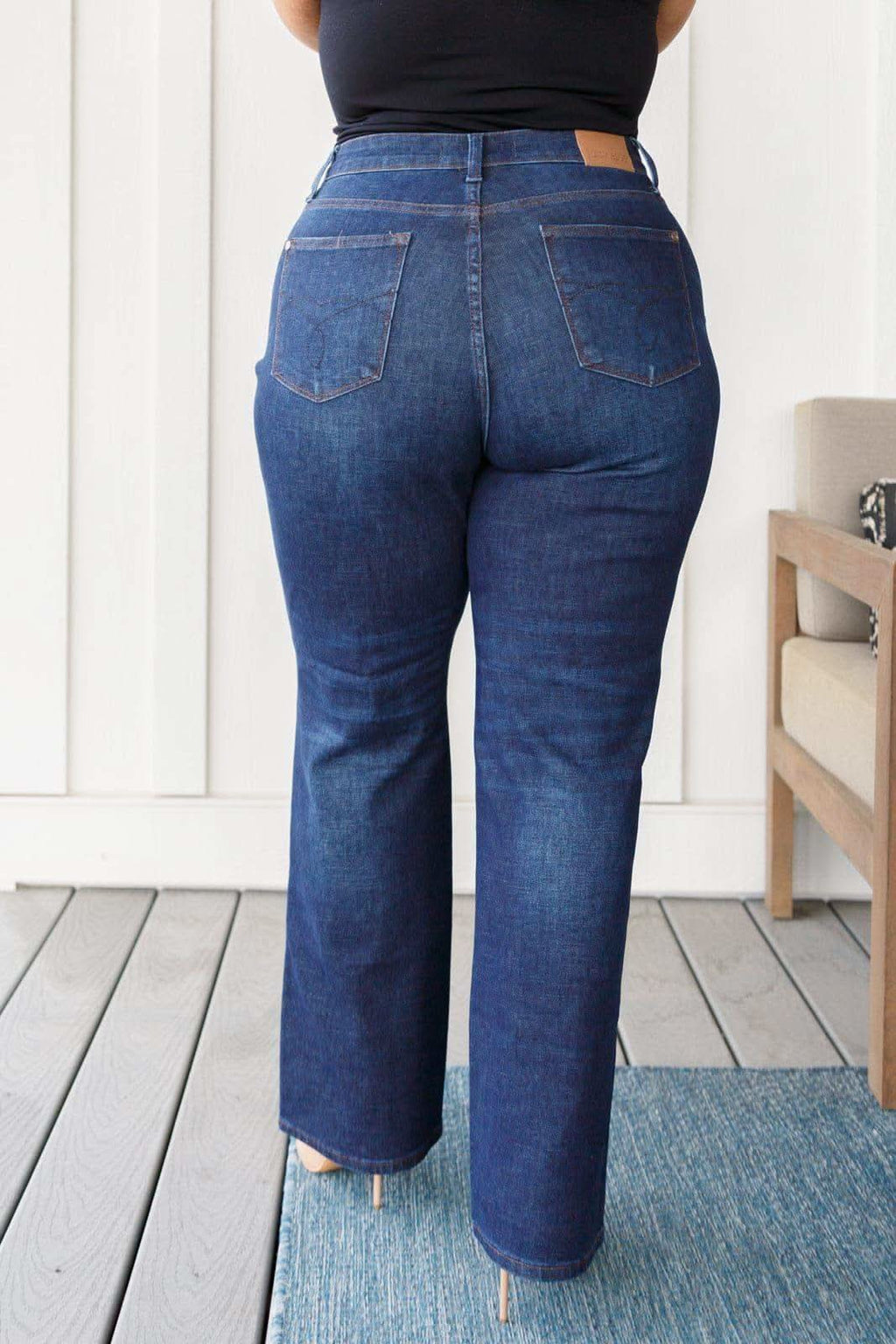 Judy Blue Arlo High Rise Button-Fly Straight Jeans - SwagglyLife Home & Fashion