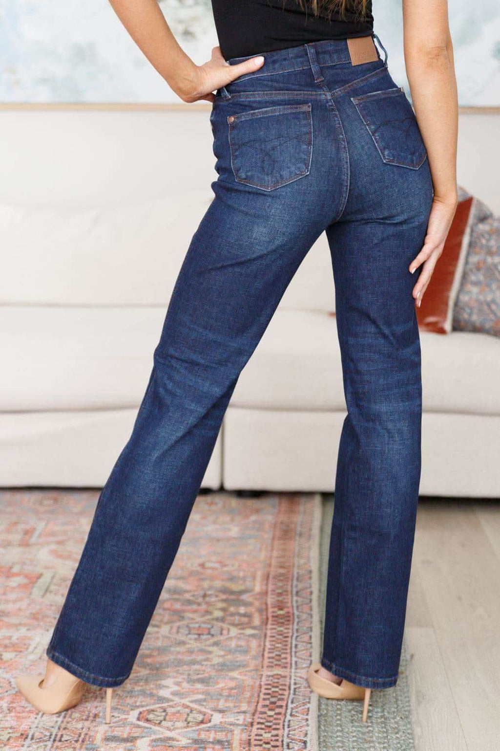 Judy Blue Arlo High Rise Button-Fly Straight Jeans - SwagglyLife Home & Fashion