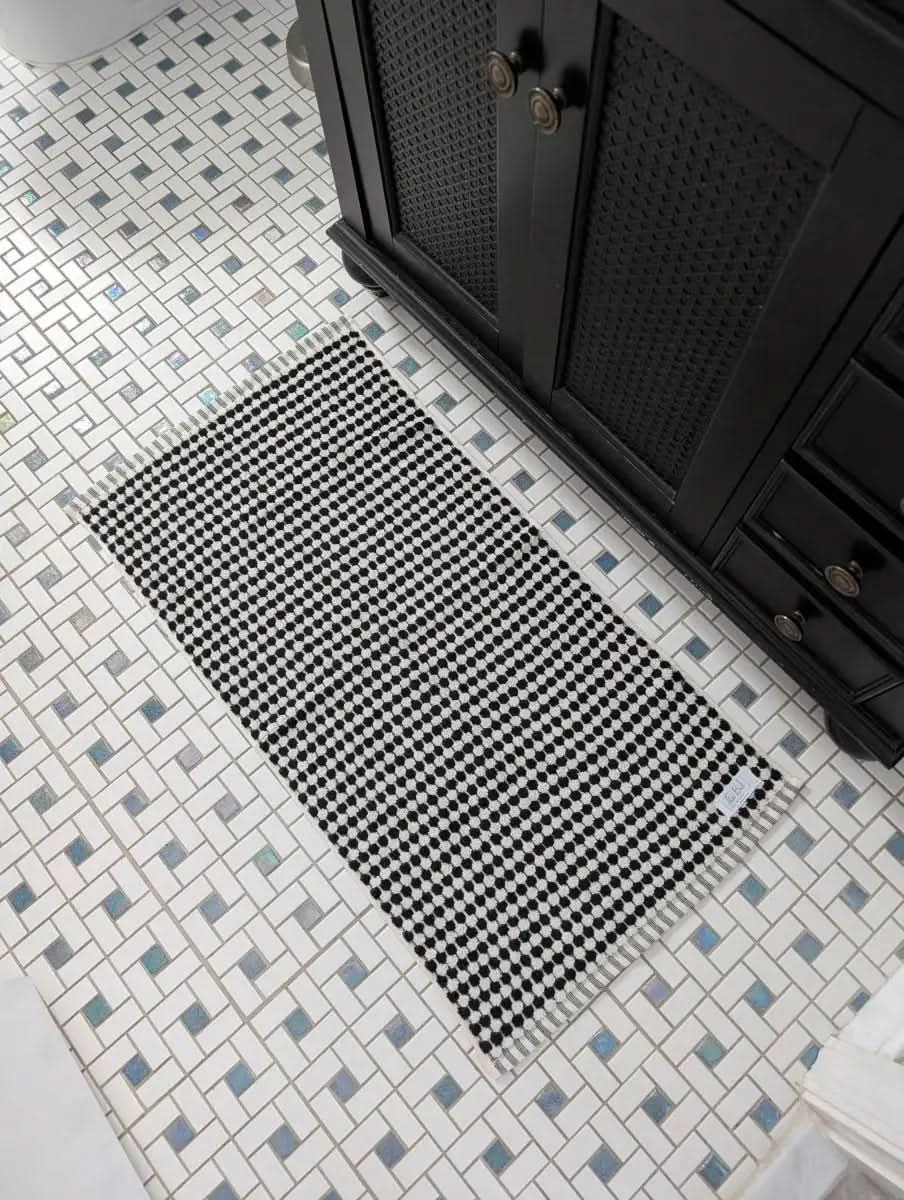 Artisan Bathmat Collection - Soft, Quick-Drying & Stylish - 100% Turkish Cotton in Black Small (20 in x 31 in) - Bath Mat photo