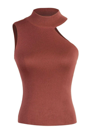 Asymmetrical Sleeveless Rib-Knit Top - SwagglyLife Home & Fashion Asymmetrical Sleeveless Rib-Knit Top - SwagglyLife Home & Fashion