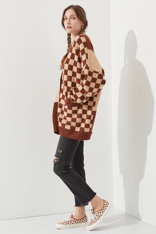 Checkered Oversized Sweater in - photo