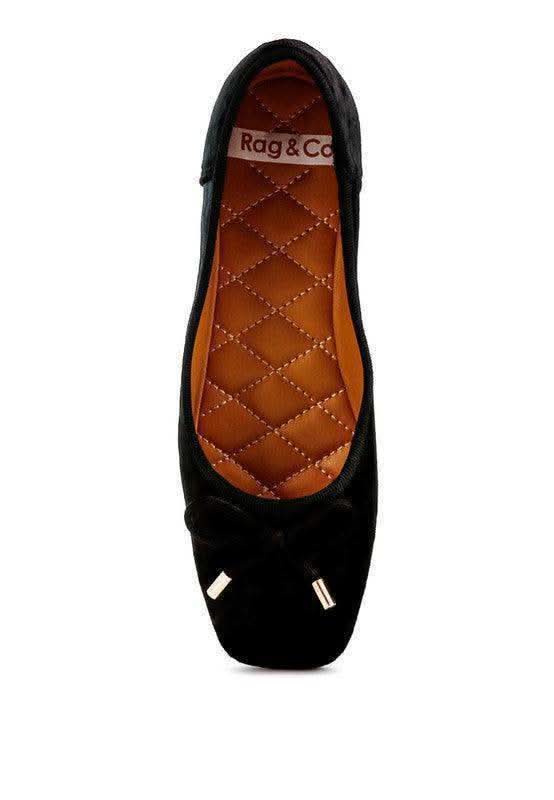 Rag & Co Buckrose Velvet Bow Ballerinas in - photo