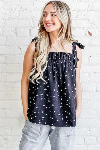 And The Why Daisy Polka Dot Print Ruffle Tank Top - SwagglyLife Home & Fashion And The Why Daisy Polka Dot Print Ruffle Tank Top - SwagglyLife Home & Fashion