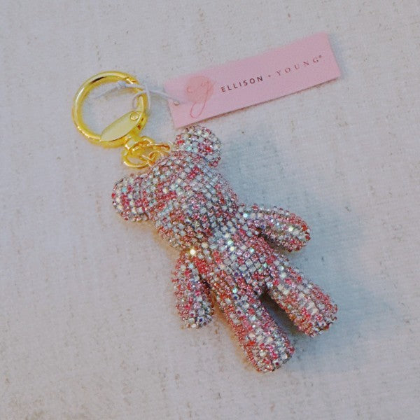 Twinkle Teddy Luxe Bag Charm – Pink Crystal Bear in - photo