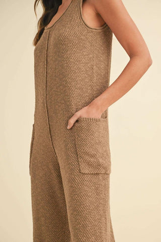 MABLE Sleeveless Knit Crop Jumpsuit with Pockets - SwagglyLife Home & Fashion MABLE Sleeveless Knit Crop Jumpsuit with Pockets - SwagglyLife Home & Fashion
