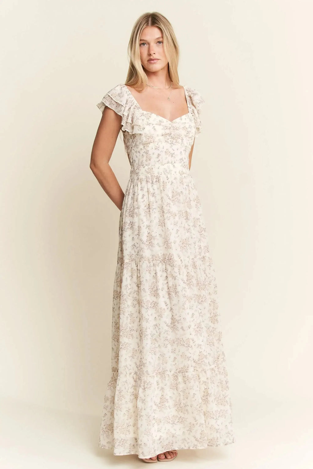 Jade By Jane Full Size Ruffle Sleeve Tiered Maxi Dress Plus Size in - photo